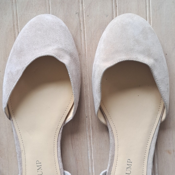 Ivanka Trump Elise Suede Leather Ankle Straps D'Orsay Cream Ballet Flats - Picture 2 of 13